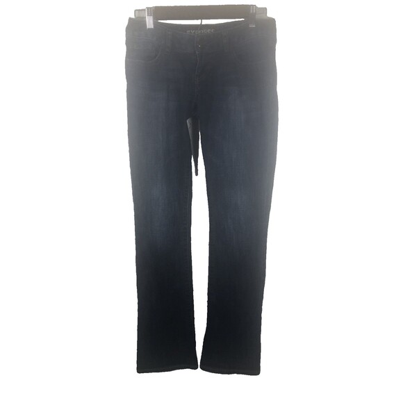 Express Womens Wide Leg High Rise Jeans Size 2R Medium Wash Pleat Front Nautical - Picture 2 of 11